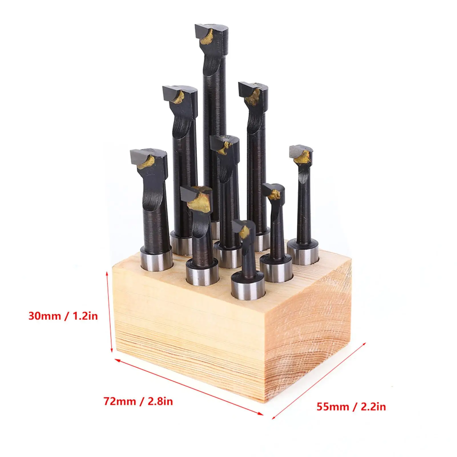 9PCS F1 Boring Cutter Set-3/8 Durable Alloy Shank, Carbide Tipped Bars for lathe & Milling