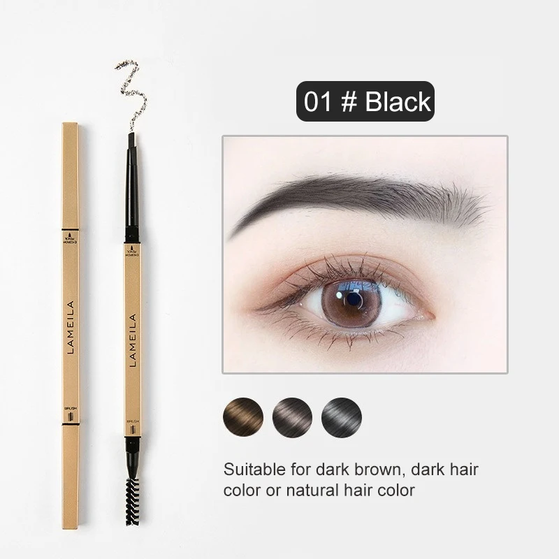 Waterproof Matte Eyebrow Pencil With Brush Long Lasting Tint_voghion.com
