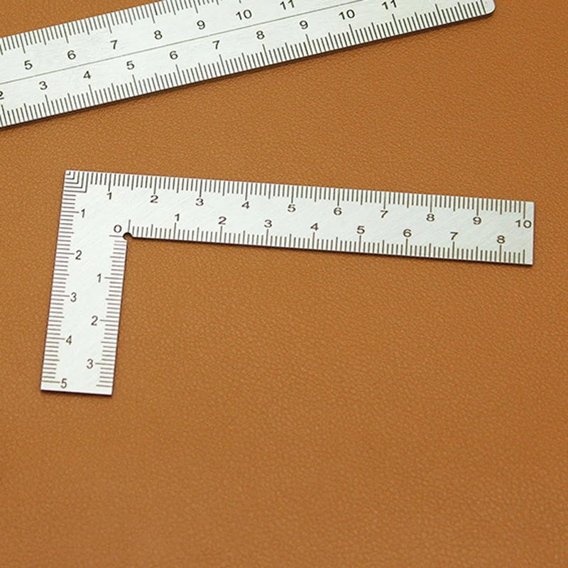 Durable 5x10cm Stainless Steel DIY Leather Right Angle Ruler Leathercrafts Tool For Handmade Cutting Ruler