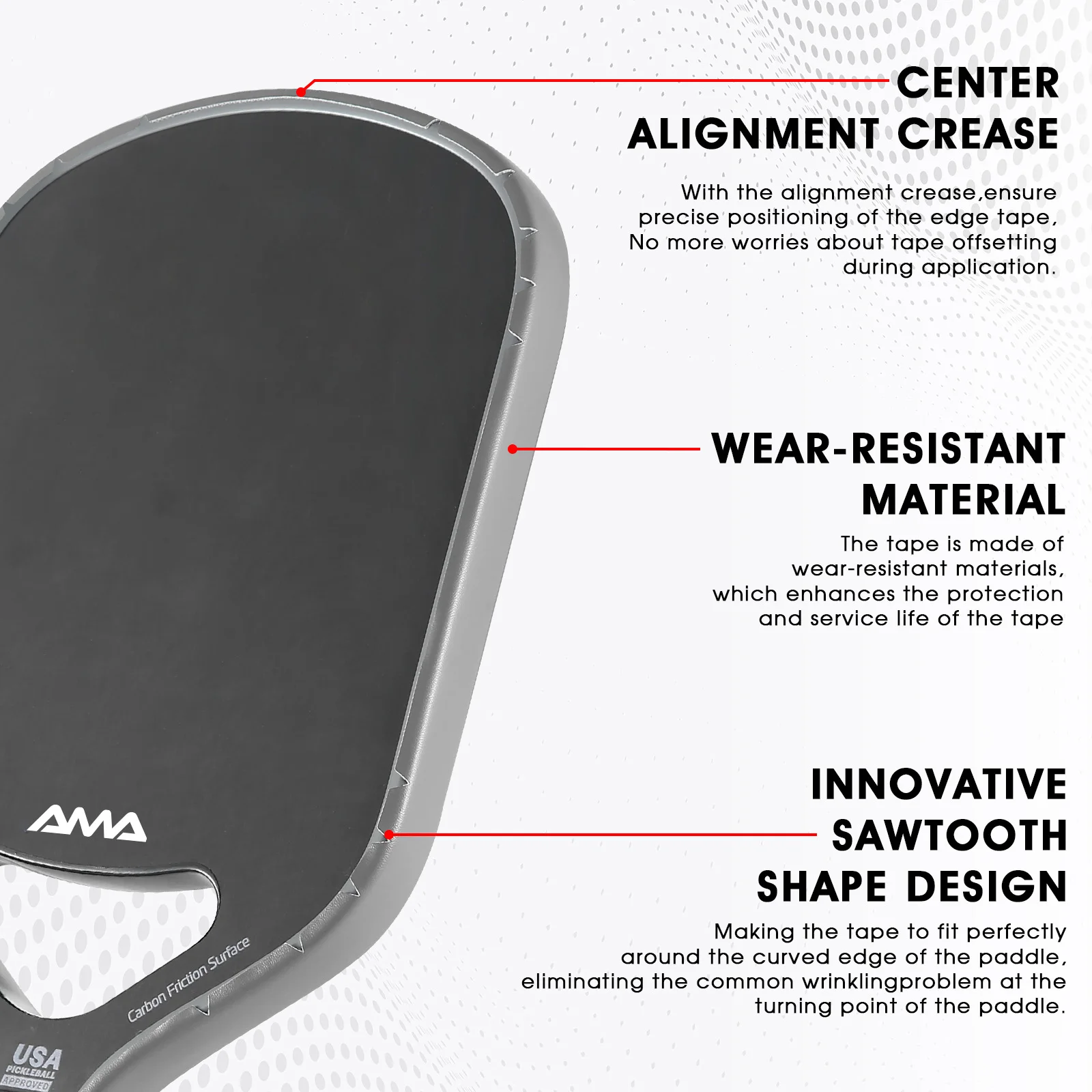 AMASPORT Pickleball Paddle Edge Protection Tape