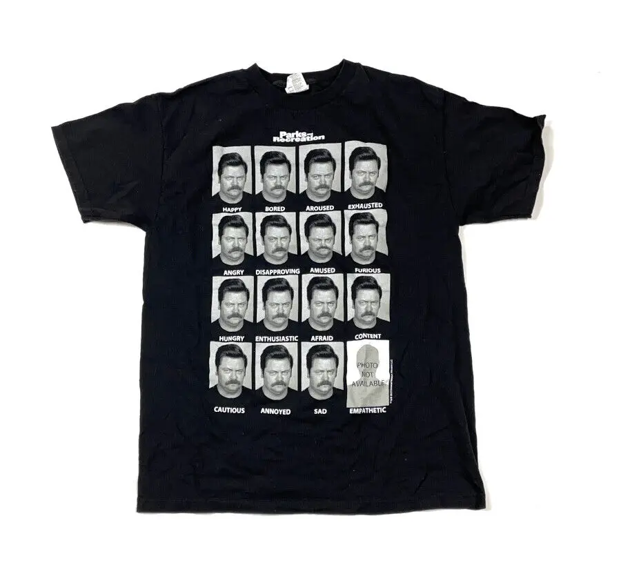 Parchi E Ricreazione Ron Swanson Emotions Chart T-Shirt Adulto Medio 2013 Nbc