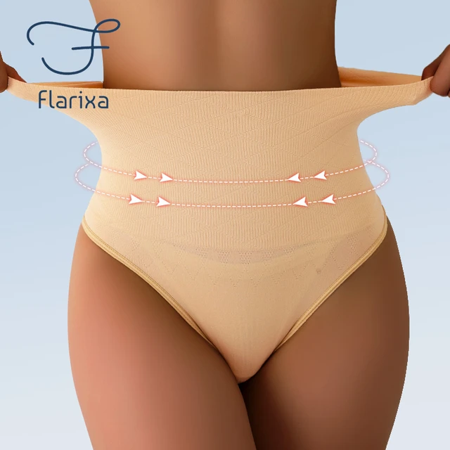 Flarixa High Waist Tummy Control Panties Women Thong Panty Shaper Slimming  Underwear Butt Lifter Belly Shaping Brief Body Shaper - AliExpress