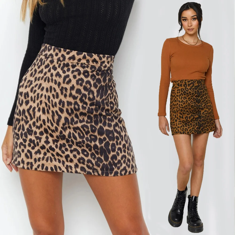 Women High Waist Leopard Printed Skirt Summer Fashion