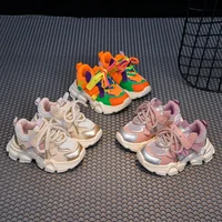 Students Sports Shoes Thick Soft Sole Boys Girls Running Shoes Colorful Fashion 2024 New Trend Children Sneakers Non-slip Casual 2