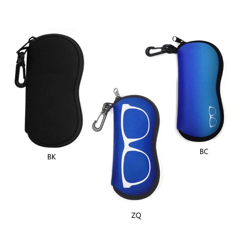 

Sunglasses Soft Case Neoprene Zipper Storage Bag Safety with Belt Clip