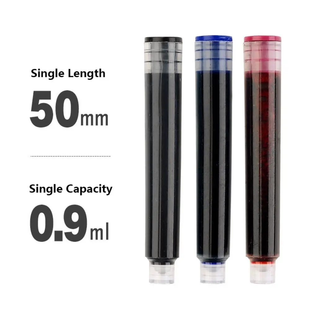 10개/세트 고품질 3.4mm 칼리버 잉크 카트리지 블루/레드/블랙 플라스틱 재질 펜 잉크 심플 디자인 일반 잉크 학생용