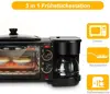 Mini 3 In One Multi Function Breakfast Maker Machine Set Toaster Coffee Maker 3