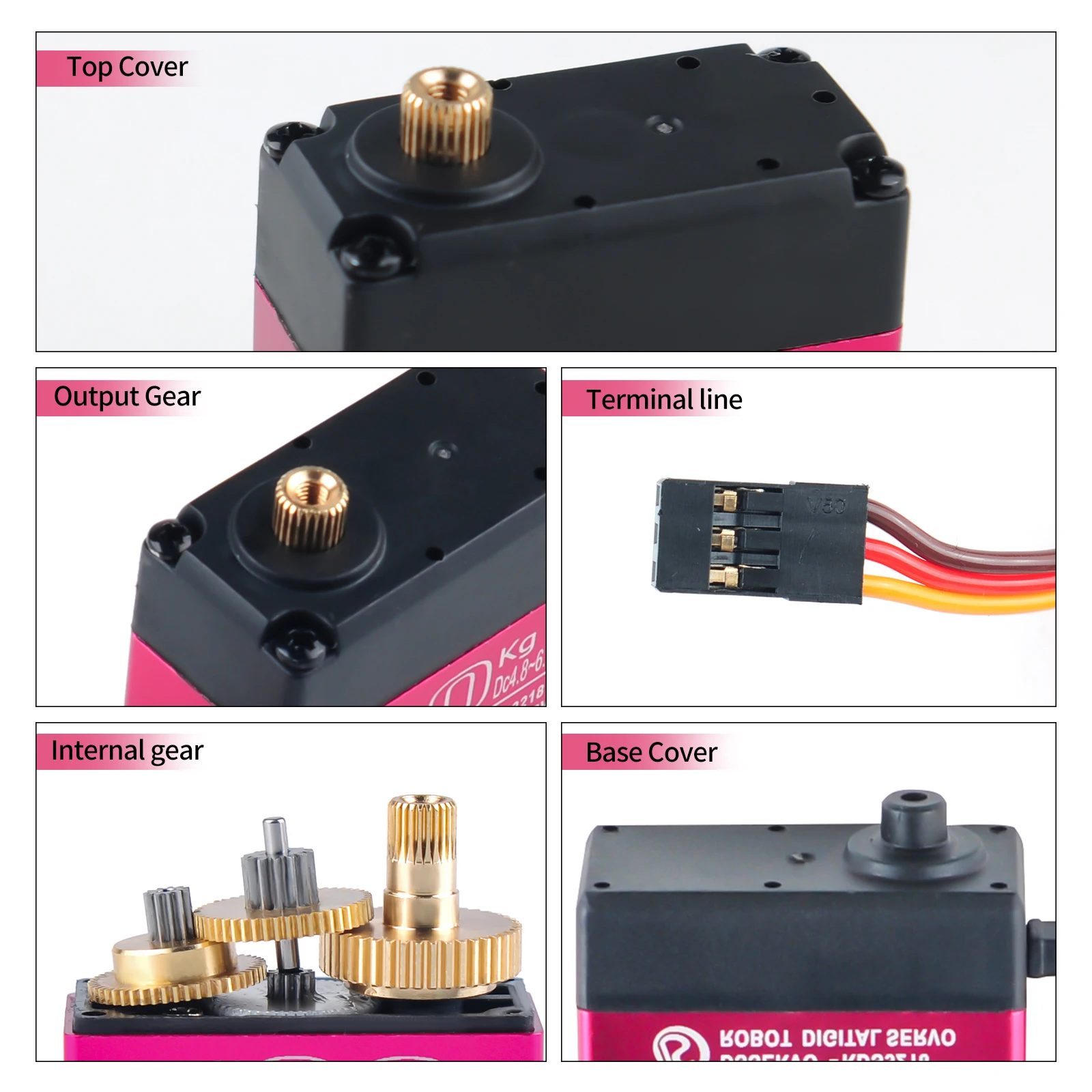 RDS3218 20KG Dual Shaft Digital Servo U Mouting Bracket 180/270 Degree High Torque Full Metal Gear Robotic Servo 4PCS