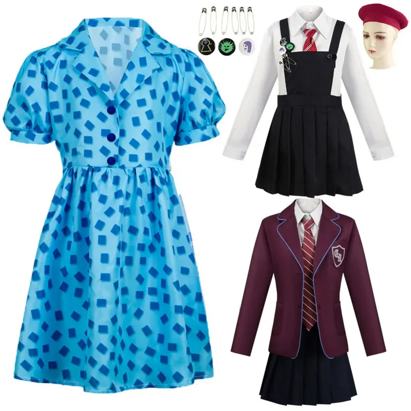Roald Dahl Matilda The Musical Dress Movie Matilda Costumi Cosplay Ragazze Uniforme Scolastica Cappotto Gonna Halloween Carnival Outfits