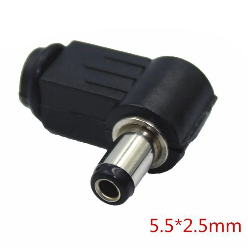 DC plug 1pc 5.5*2.5mm 90 degree elbow DC power plug wiring assembly welding wire