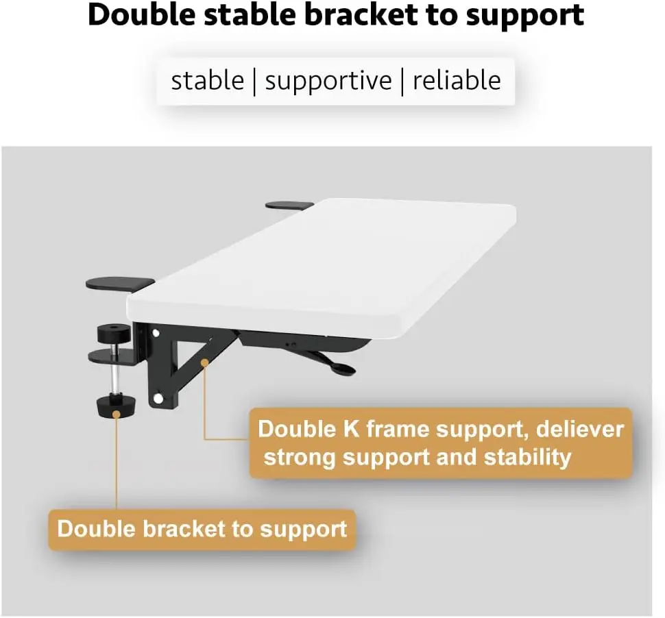 HONJIE Computer Desk Extension Board, Suitable for Office desks, Sturdy Mouse arm Support, Computer Desk Extender, Suitable for