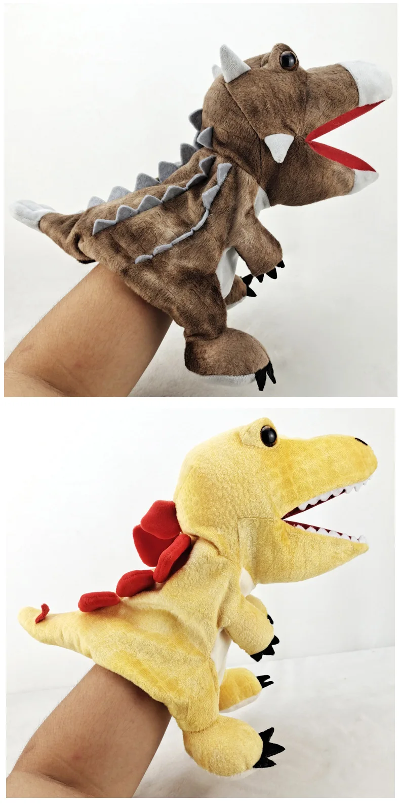 Neue 11 Stil Dinosaurier Handpuppe Plüschtiere Kindergarten Leistung Hands teuerung Glove stricer atops Tyranno saurus Dilopho saurus – Detail 11