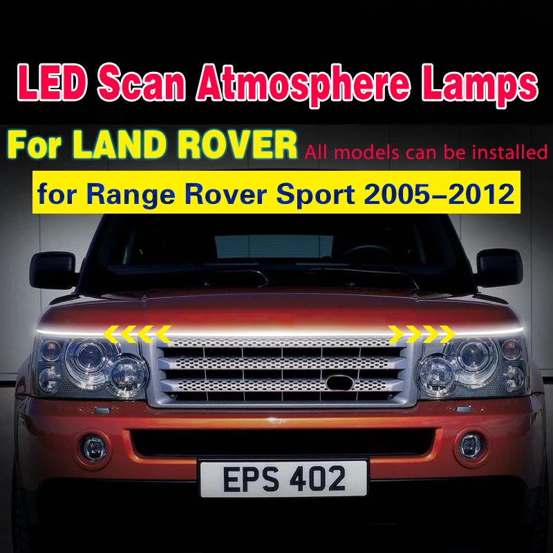 Car Atmosphere Light Strip Start Scan Universal LED Hood Light For Land ...