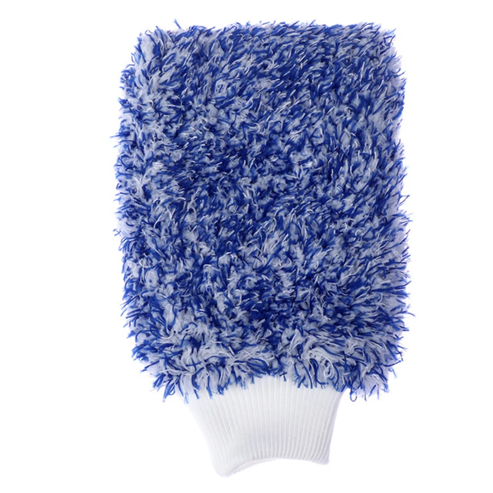 Auto Wash Soft Absorbancy Glove High Density Ultra Soft Microfiber Auto Detailing Sponge Plush Glove Car Cleaning Towel