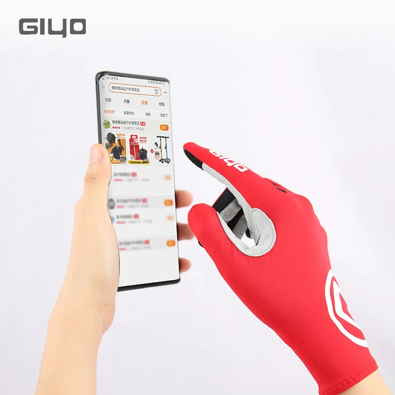 GIYO Full Fingers Cycling Gloves For Men Women Touch Screen Non-Slip Breathable Shockproof MTB Road Bike Riding Tactical Gloves 5