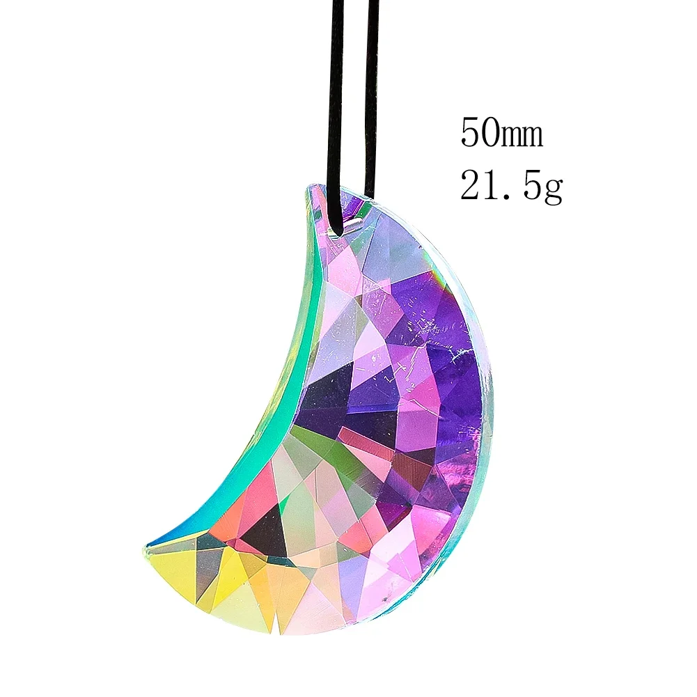 Sun Catcher Crystal Pendant Moon Prism Rainbow Maker Hanging