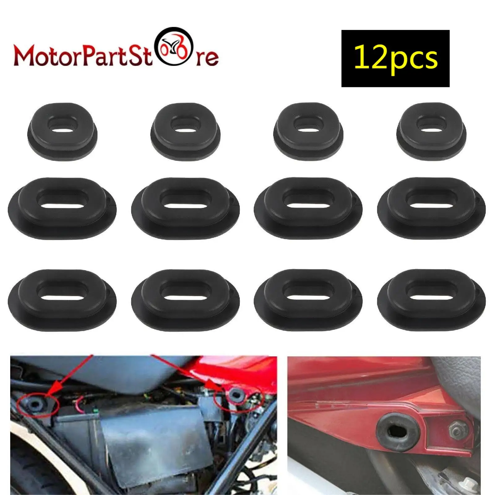 2SetsMotorcycleRubberGrommetsBodySideCoverFairingWasher