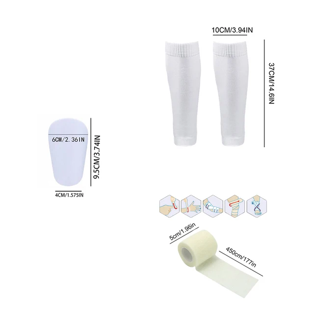 4 PCS Football Accessories Men Women Non-slip Sports Football Socks Bandage Shin Guards Elastic Socks Cover 5
