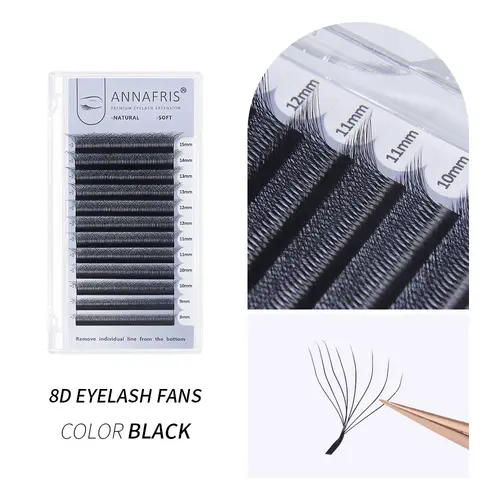 ANNAFRIS Premade Volume Fan YY 3D 4D 5D W-Shaped Lash Automatic Flowering W Lashes Extension Natural Soft Full Dense Mink Lash - Image 10