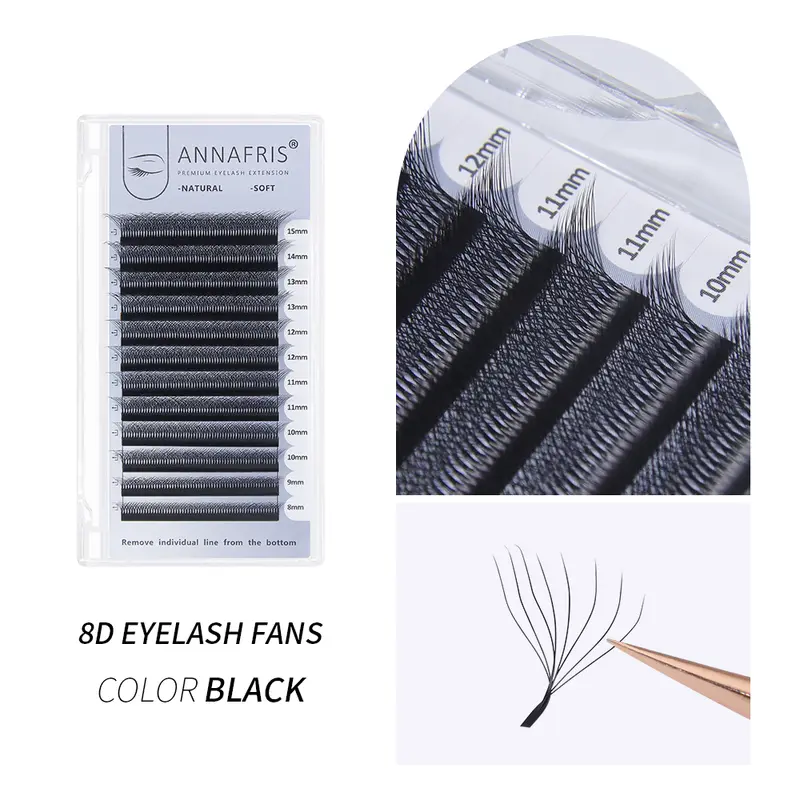 ANNAFRIS Premade Volume Fan YY 3D 4D 5D W-Shaped Lash Automatic Flowering W Lashes Extension Natural Soft Full Dense Mink Lash - Image 10