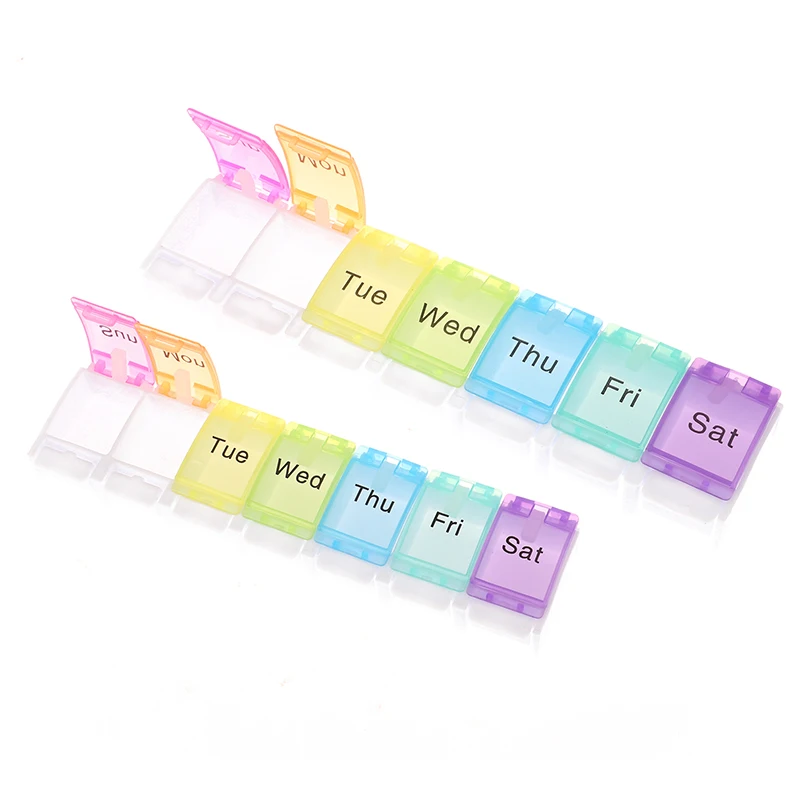 Travel Pill Box Plastic Pill Case Weekly Medicine Storage Organizer Container Drug Tablet Dispenser Independent Lattice Holder