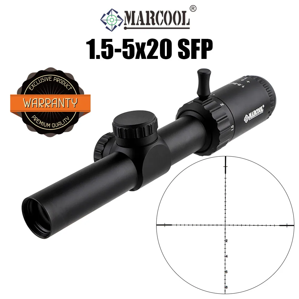 

Marcool 1.5-5X20 SFP Riflescope for Hunting Tactical Optics Sight Scope for Airsoft Fits for .223 .308