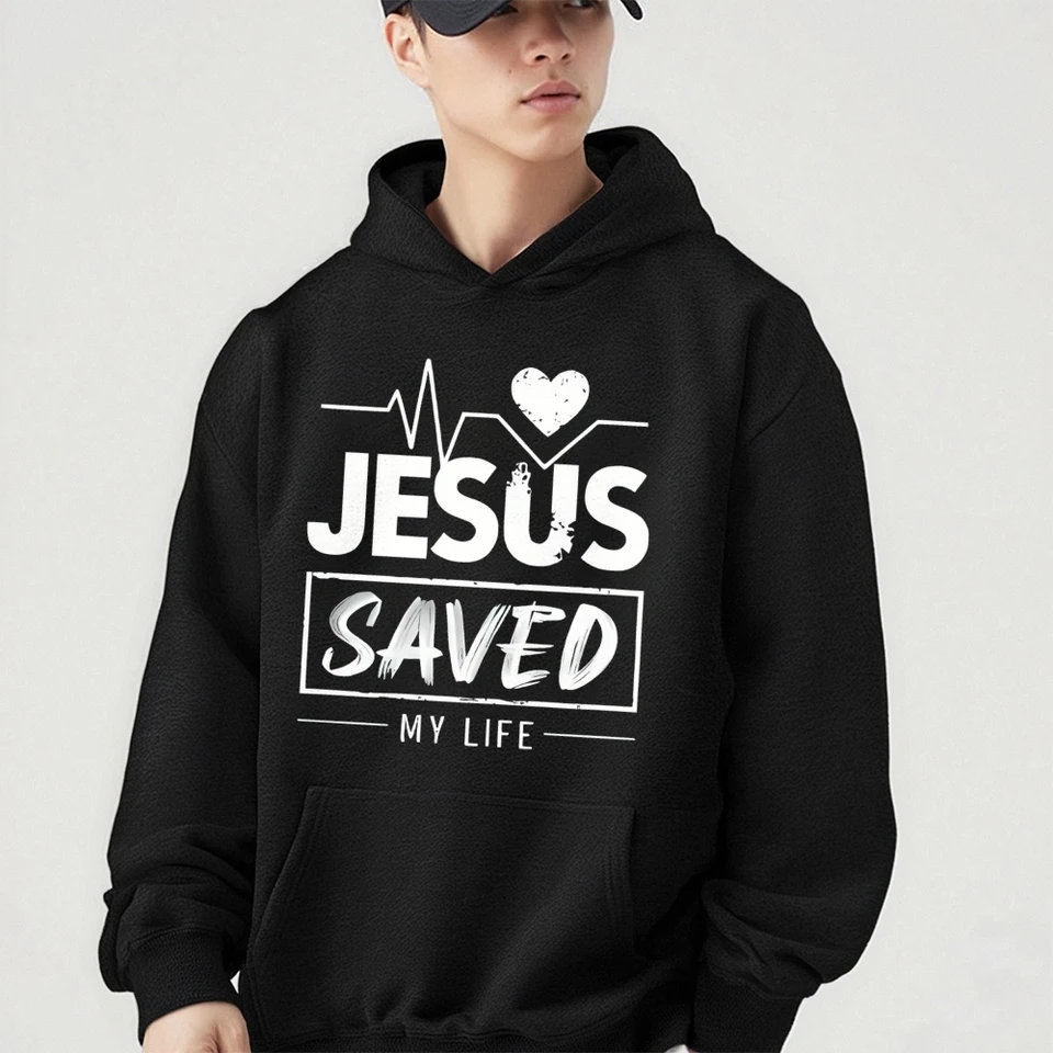 Jesus Saved My Life Vintage Graphic Hoodie