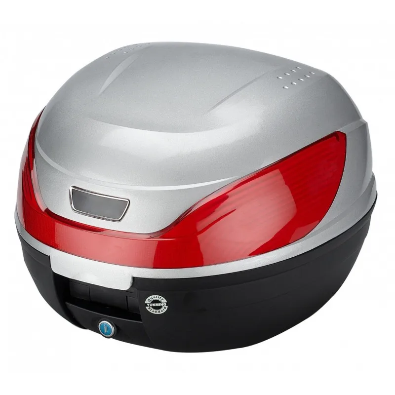 Baule Moto Universale 32 Litri Argento | Portacasco Per Scooter Con Piastra Di Montaggio | Box Portatutto Mod-YM-0866P