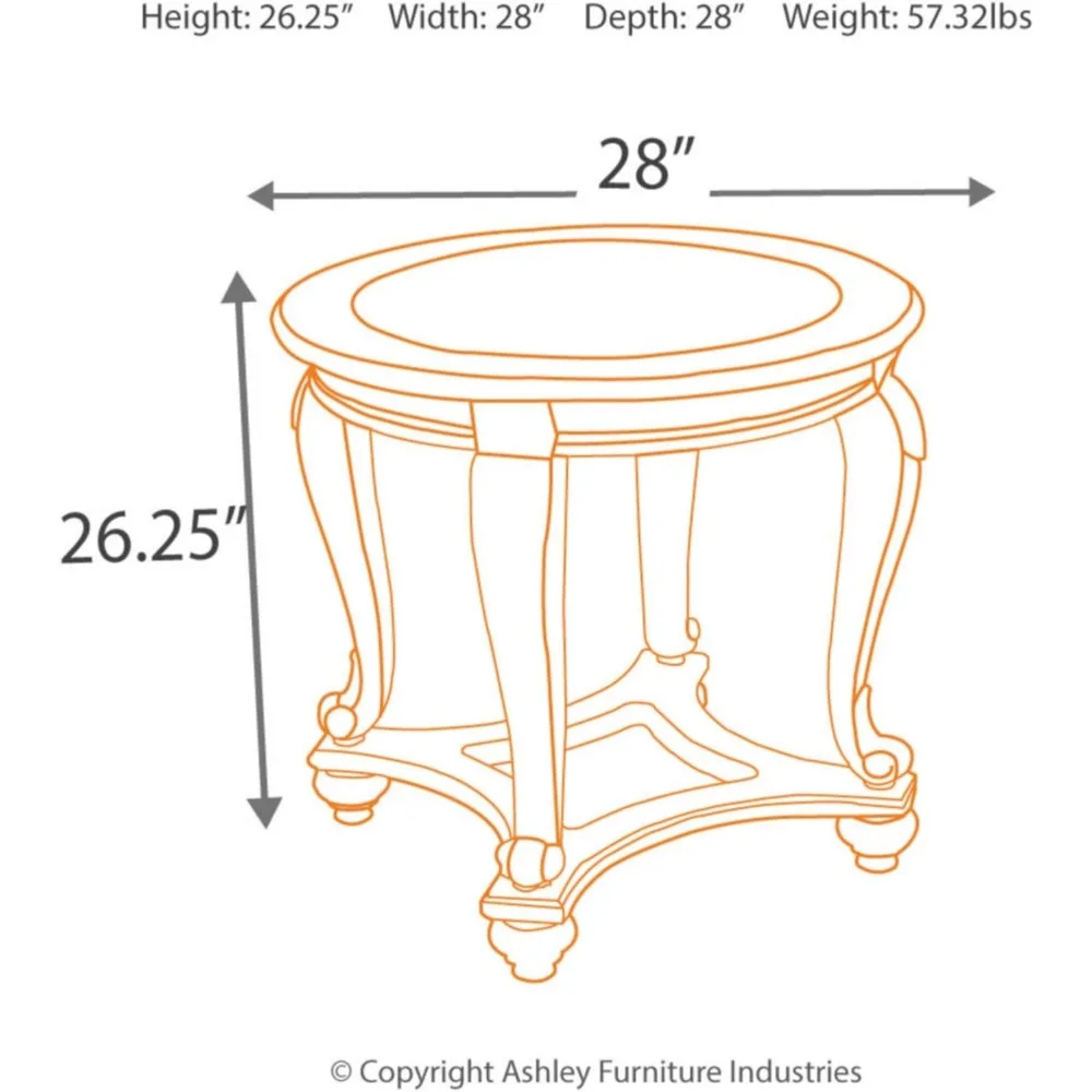 T499-6 Round End Table, 0, Dark Brown 3