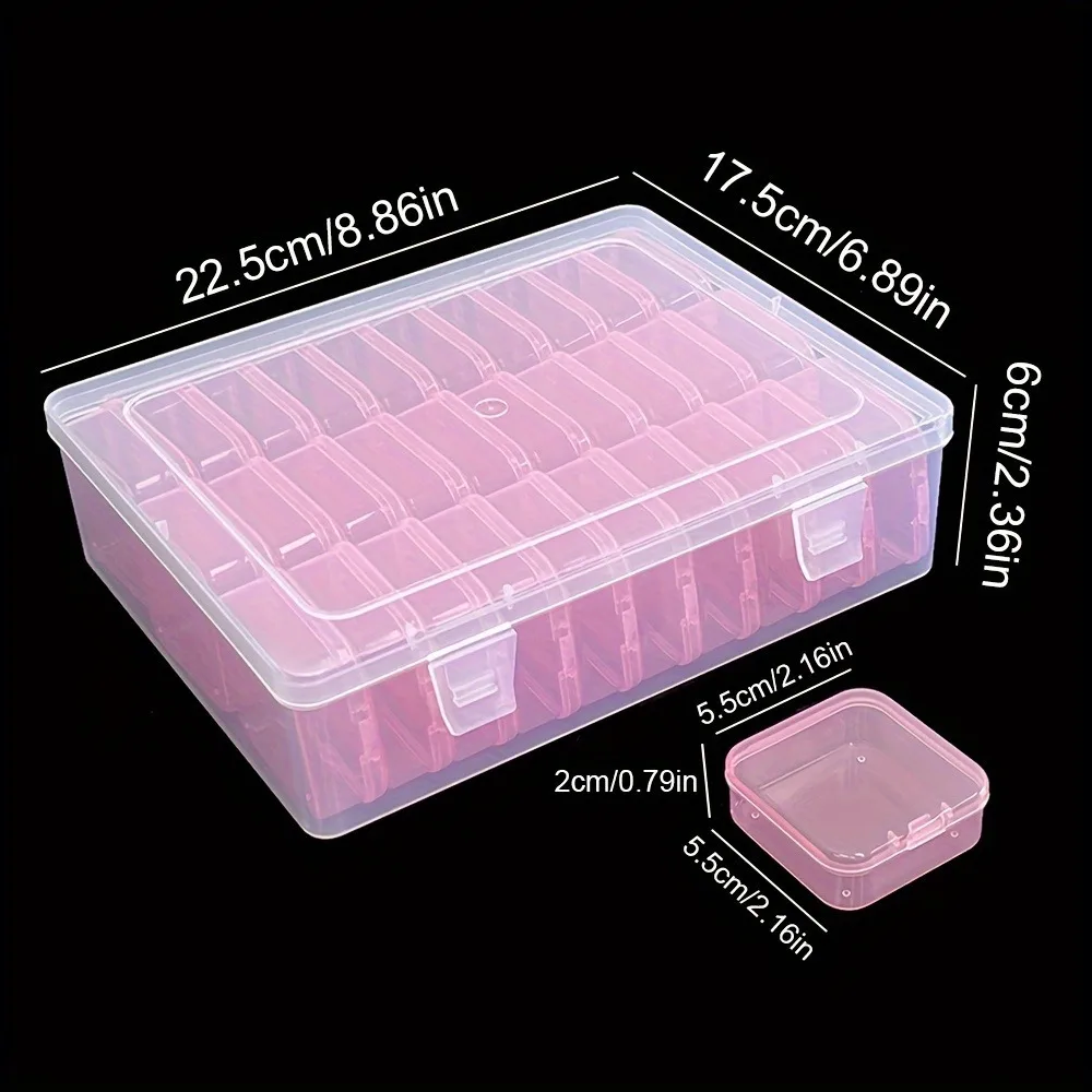 1pc 30-Grid Clear Plastic Storage Box For Bead Organizer Jewelry Crafts Hardware Nail Art DIY Tools Desktop Organization storage box