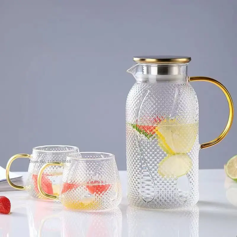 Nordic Glass Carafe Water Pitcher With Lid Kettle Drinking Cup Tea Pot  Juice Jug Household Drinkware Clear Water Bottle - Pitchers - AliExpress