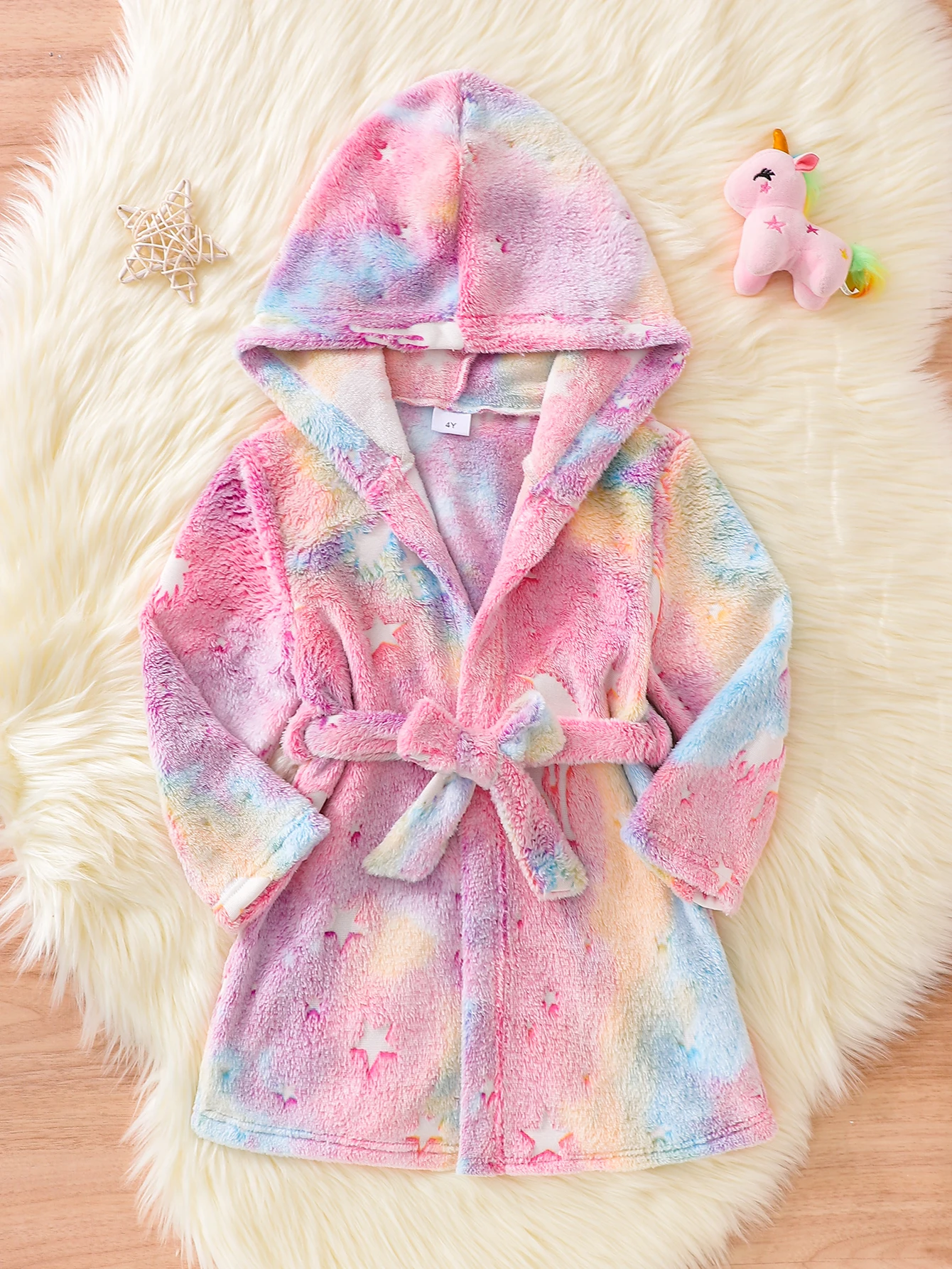European and American Style Children's Bathrobes Hooded Cartoon Printed Home Clothes Nightgowns Pajamas
