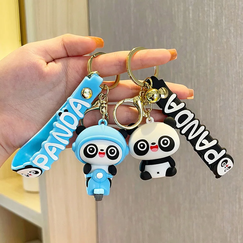 Kawaii Cute Panda Anime Keychain Animated Funny Little Hat