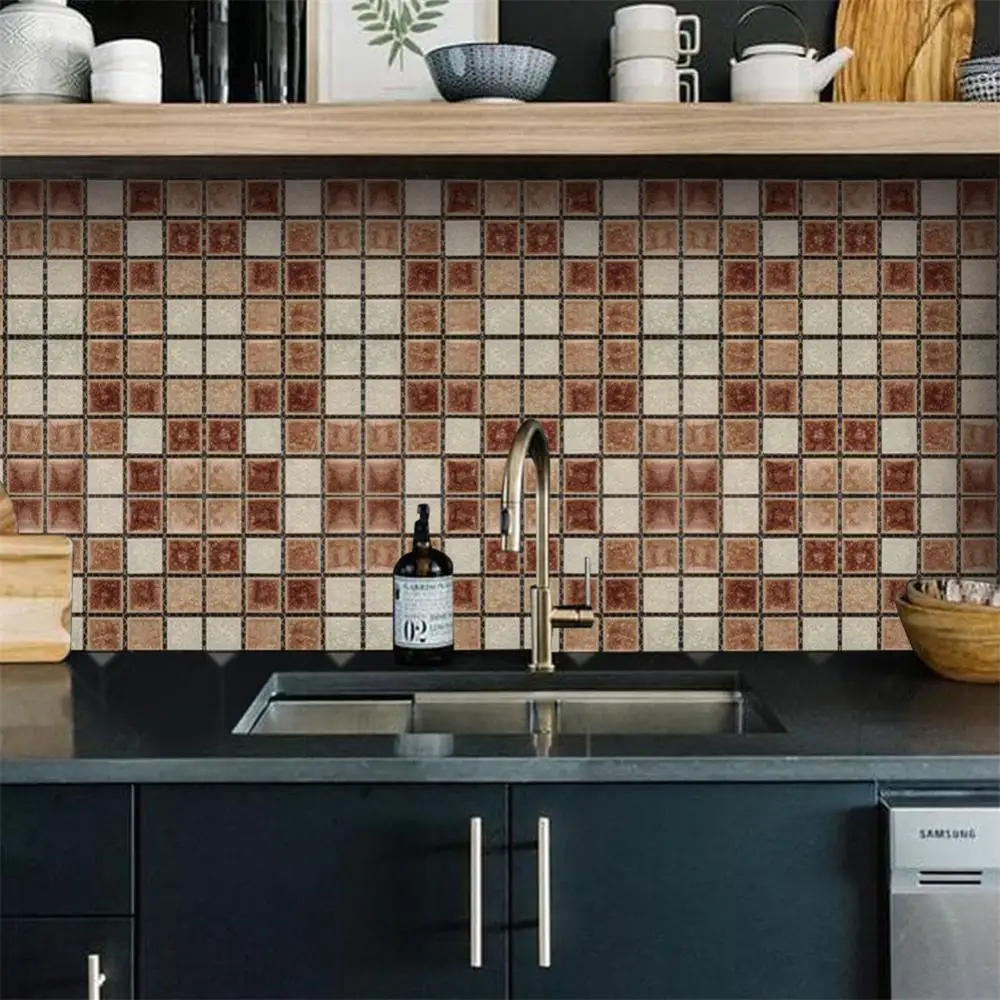 Description Picture 6 of itemCrystal Tile Sticker With Bright Film Waterproof Tile Self- Adhesive Kitchen Wall Sticker For Bathroom Home Sticker Decor