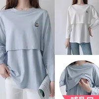Pregnant Women Nursing T Shirt Maternity Summer Short Sleeve Crew Neck Tees Cotton Lactation Top For Breastfeeding Shirt Casual 1