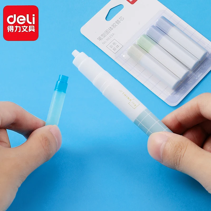 Deli Refillable Solid Glue Stick Quick Drying Strong Adhesive Nontoxic Washable Safe Office School Stationery Supplies 3