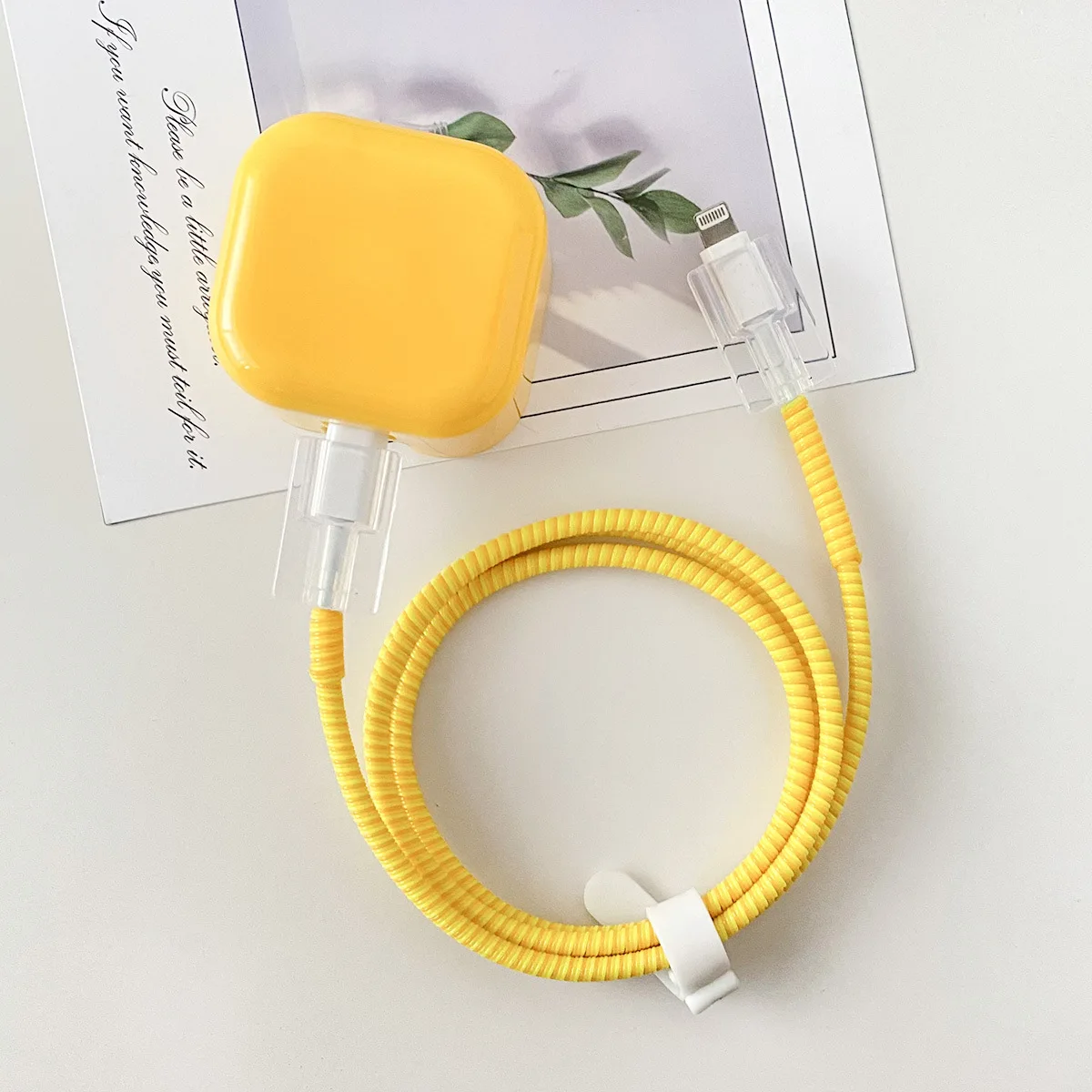 Vibrant Macaron Tone Cable Protector Set for USB Charger and Cord Management