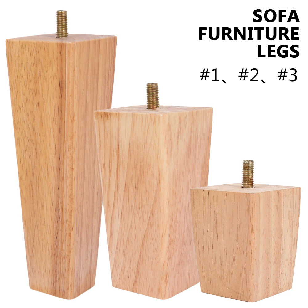 

4 Pcs Height 6/10/15cm Solid Wood Furniture Legs Inclined Square Sofa Bed Cabinet Table and Chair Replacement Feet Sloping Feet