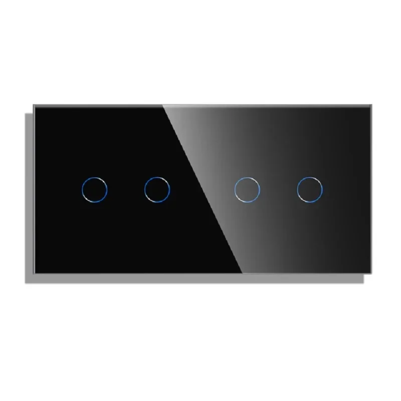 Bingoelec Triple Glass Panel 158mm Triple 1Gang For Wall Switch Function Part DIY with Metal Frame access panel