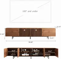 Modern TV Stand for 80+ Inch TVs, 94.48" Walnut Console with Ample Storage – Stylish Entertainment Center for Living Room 2