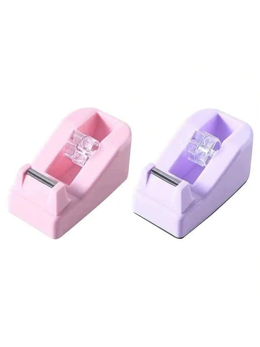 마카롱 컬러 접착제 커터 1개, 소형 스티커 디스펜서, 문구용 테이프 랙, 귀여운 사무실 책상 액세서리
