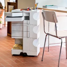 

Three-Layer Bedside Table Nordic Creative Furniture Net Red Ins Style Movable Locker Rotating Storage Cabinet
