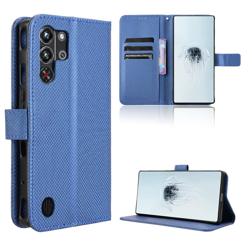 Leather Flip Wallet Case with Magnetic Book Holder Cover