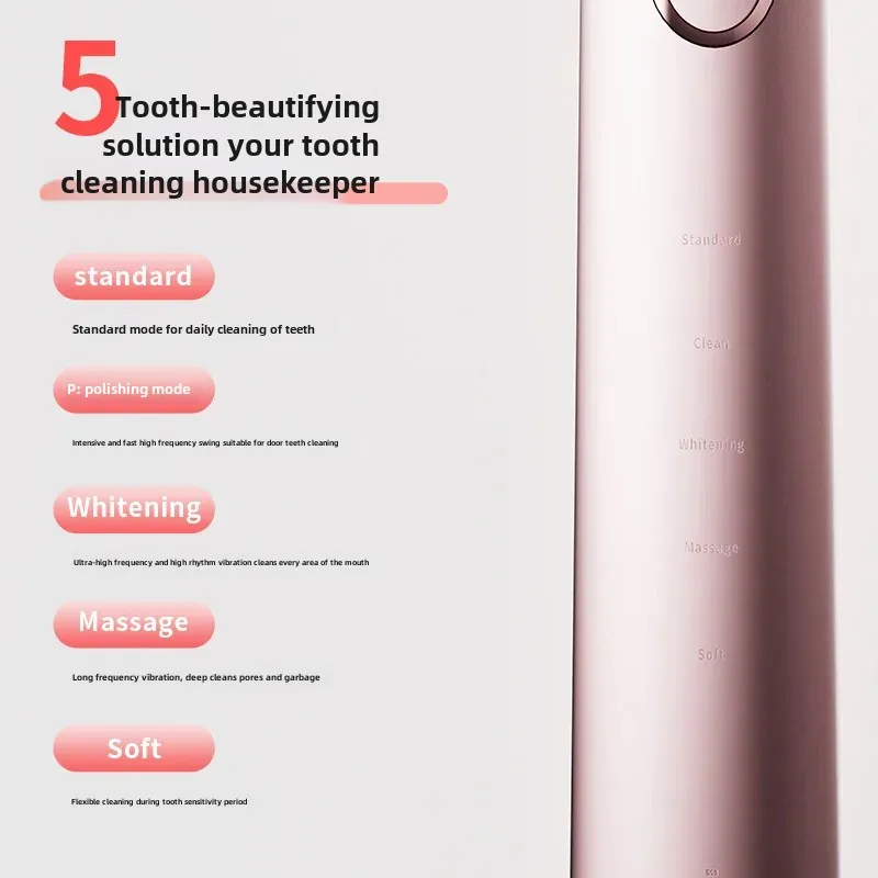 Adult Triple-face Electric Toothbrush Rechargeable Waterproof Magnetic Levitation Sonic Vibration Soft Bristle