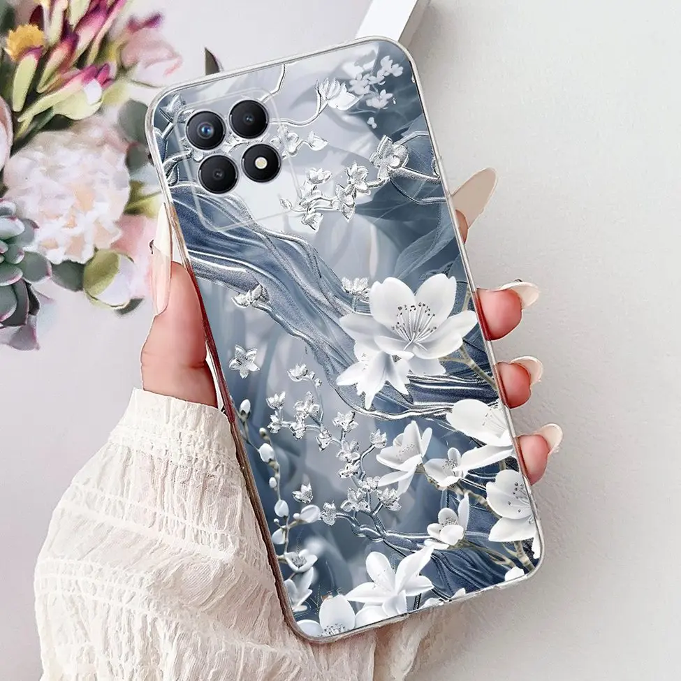 Luxury Butterfly and Love Flowers Clear Phone Case - Cool Painted Design