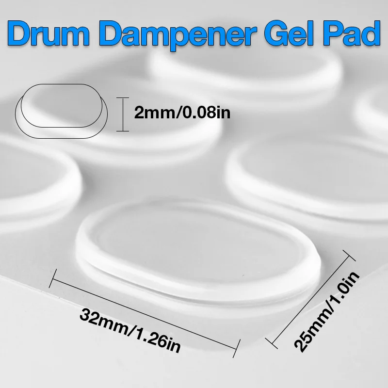 6 / set drum dampers Soft silicon non-toxic gel pads for drum tone control, anti-collision stickers for doors.