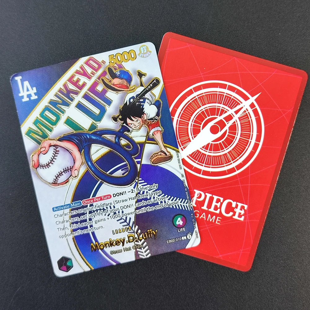 DIY OPCG ONE PIECE CARD Monkey.D.Luffy Ace (010) (Dodgers x ONE PIECE) EB02-010 One Piece Promotion Anime Englische Kartenfolie – Detail 1