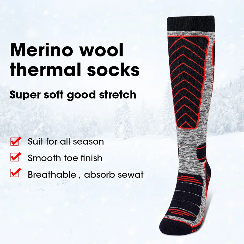 

SAVIOR HEAT Winter Thermal Men Socks Set For Ski Cycling Moto Snowboard Hiking Warmer Merino Wool Women Stocking 5 Pairs