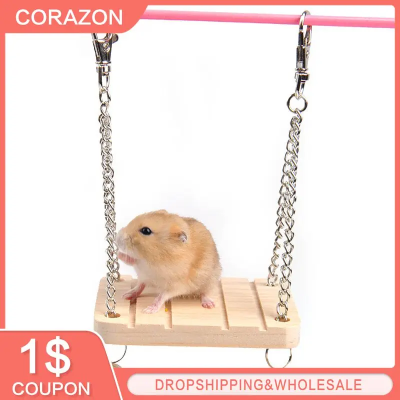 

Hanging Toy Wooden Small Animals Products Hamster Chinchilla Toys Swing Harness Bed Parrot Rest Mat Pet Pet Toys Accessories