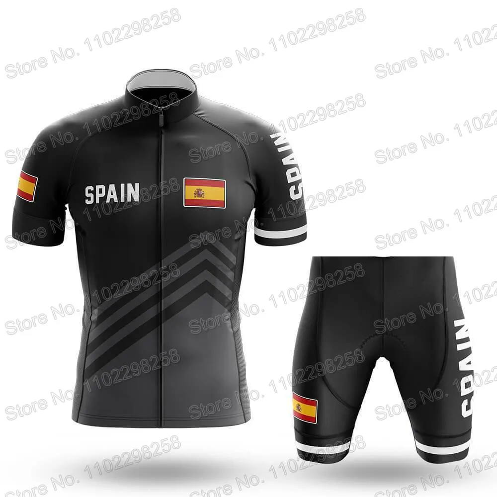 Spain National Team Cycling Jersey Set Espana Flag Clothing Road Bike Shirts Suit Bicycle Bib Shorts MTB Wear Ropa